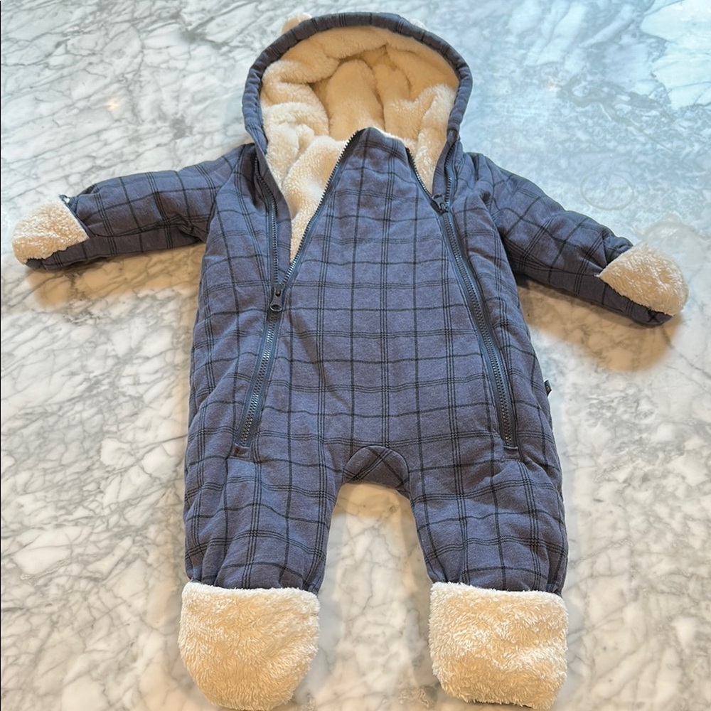 Cozy Blue and Cream Kids One Piece
